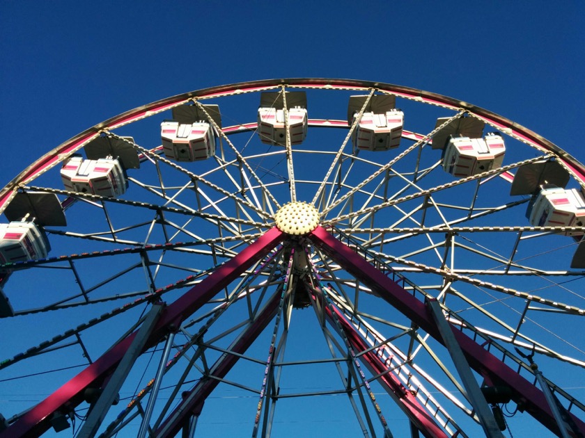 wp-1436115468275 The ferris wheel at the St. Paul Rodeo. Kjerstine and Claudia and Frank are up there somewhere.